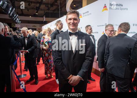 17 February 2024, Hesse, Frankfurt/Main: Former alpine skier Thomas Dreßen is coming to the Ball des Sports 2024 in Frankfurt's Festhalle. Photo: Helmut Fricke/dpa Stock Photo