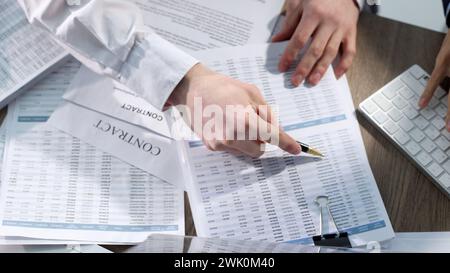 Checking important data in documents Stock Photo