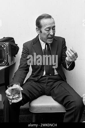 Roberto Goyeneche, Argentine tango singer, before a performance in Buenos Aires, October 14th, 1970. Stock Photo
