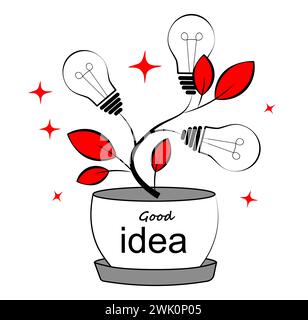 Good idea. Light bulbs grow on a tree Stock Vector