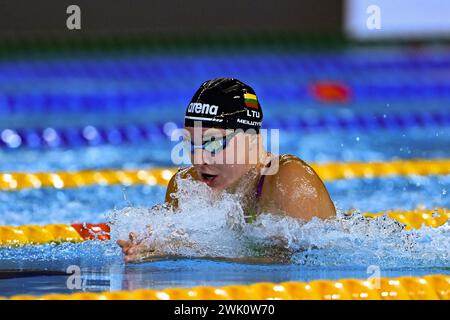 Doha, Qat. 17th Feb, 2024. Ruta Meilutyte from Lituaniaat World Aquatics Championships Doha 2024 - sport- swimming -Doha (Qatar) February 17, 2024 (Photo by Gian Mattia D'Alberto/LaPresse) Credit: LaPresse/Alamy Live News Stock Photo