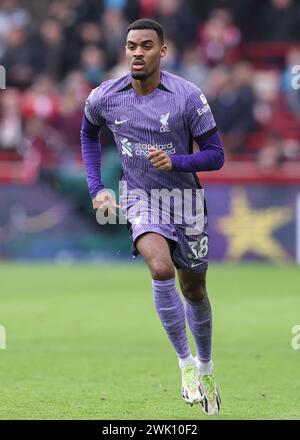 London, UK. 17th Feb, 2024. Ryan Gravenberch of Liverpool during the Premier League match at Gtech Community Stadium, London. Picture credit should read: Paul Terry/Sportimage Credit: Sportimage Ltd/Alamy Live News Stock Photo