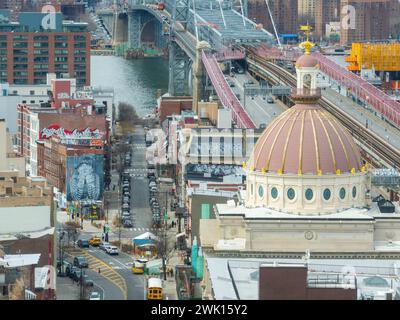 Aerial view of the Williamsburgh Savings Bank building in Brooklyn, New York city, USA. Stock Photo