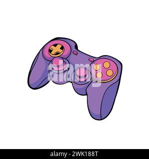 Game controllers. Gamepad video console computer items garish vector flat pictures Stock Vector