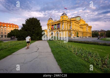 Croatian National Theatre in town Zagreb, Croatia Stock Photo