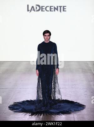 London, UK. 17th Feb 2024. Designers showcased their latest fashion trends during day one of Fashion Scout during London Fashion Week. Designers: AFMN, E7WSTUDIO, Gorgiya, Ladecente, Chiyue. Stock Photo