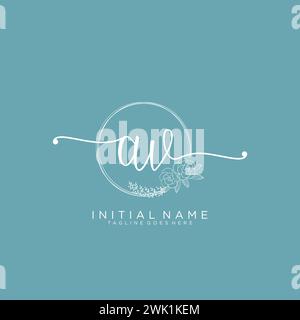 AV Initial handwriting logo with circle Stock Vector