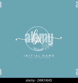 BX Initial handwriting logo with circle Stock Vector