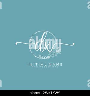 DX Initial handwriting logo with circle Stock Vector