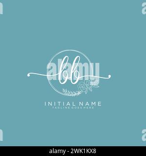 BB Initial handwriting logo with circle Stock Vector