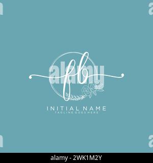 FB Initial handwriting logo with circle Stock Vector