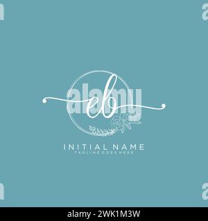 EB Initial handwriting logo with circle Stock Vector