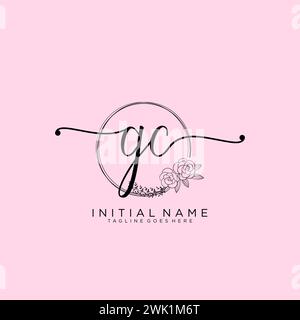 GC Initial handwriting logo with circle Stock Vector