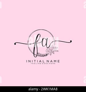 FA Initial handwriting logo with circle Stock Vector