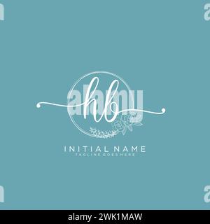 HB Initial handwriting logo with circle Stock Vector
