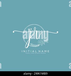 JR Initial handwriting logo with circle Stock Vector