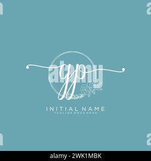 GP Initial handwriting logo with circle Stock Vector