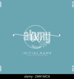 IX Initial handwriting logo with circle Stock Vector