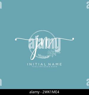 JN Initial handwriting logo with circle Stock Vector