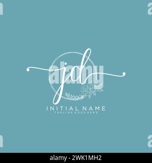 JD Initial handwriting logo with circle Stock Vector