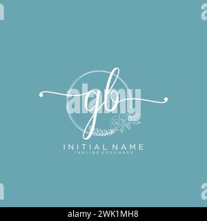 GB Initial handwriting logo with circle Stock Vector