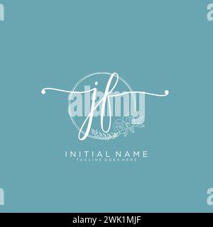 JF Initial handwriting logo with circle Stock Vector