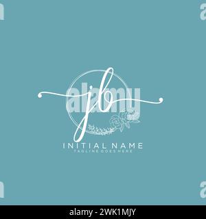 JB Initial handwriting logo with circle Stock Vector