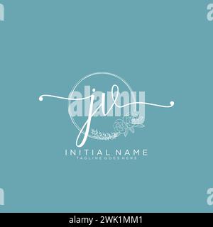 JV Initial handwriting logo with circle Stock Vector