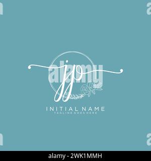 JP Initial handwriting logo with circle Stock Vector
