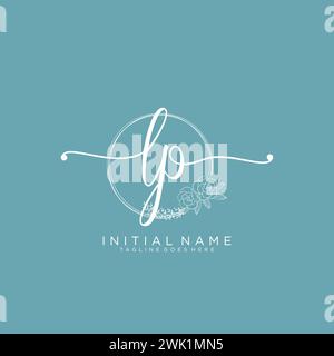 LP Initial handwriting logo with circle Stock Vector