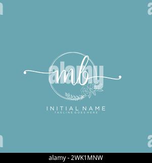 MB Initial handwriting logo with circle Stock Vector