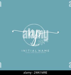 NP Initial handwriting logo with circle Stock Vector
