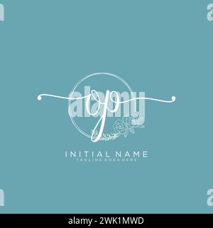 OP Initial handwriting logo with circle Stock Vector