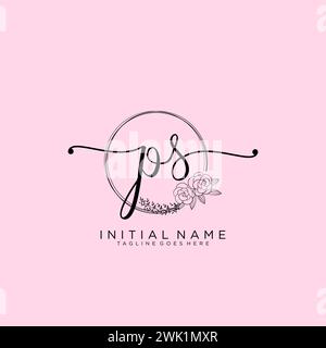 PS Initial handwriting logo with circle Stock Vector