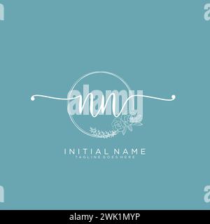 NN Initial handwriting logo with circle Stock Vector