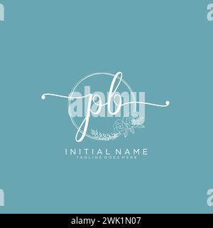 PB Initial handwriting logo with circle Stock Vector