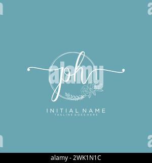 PH Initial handwriting logo with circle Stock Vector