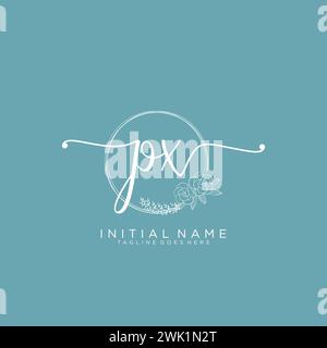 PX Initial handwriting logo with circle Stock Vector
