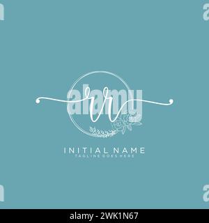 RR Initial handwriting logo with circle Stock Vector