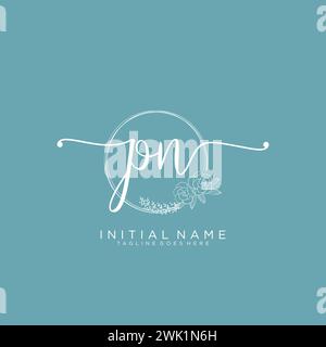 PN Initial handwriting logo with circle Stock Vector