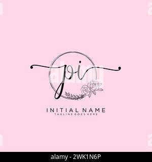 PI Initial handwriting logo with circle Stock Vector