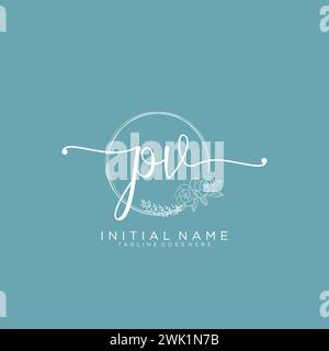 PV Initial handwriting logo with circle Stock Vector