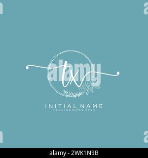 TX Initial handwriting logo with circle Stock Vector