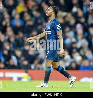 Etihad Stadium, Manchester, UK. 17th Feb, 2024. Premier League Football, Manchester City versus Chelsea; Raheem Sterling of Chelsea substituted inn the 63rd minute Credit: Action Plus Sports/Alamy Live News Stock Photo