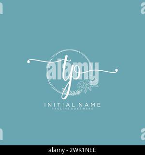 TP Initial handwriting logo with circle Stock Vector