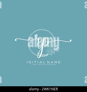 RP Initial handwriting logo with circle Stock Vector