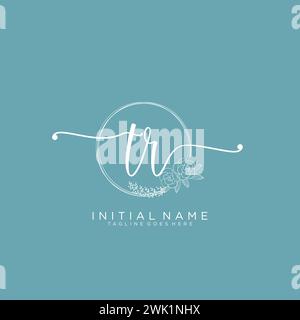 TR Initial handwriting logo with circle Stock Vector