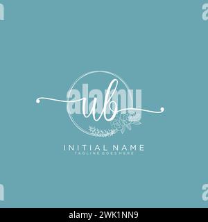 UB Initial handwriting logo with circle Stock Vector