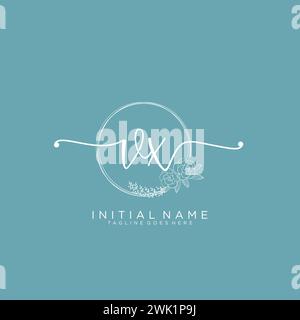 VX Initial handwriting logo with circle Stock Vector