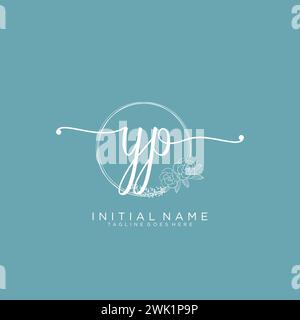 YP Initial handwriting logo with circle Stock Vector